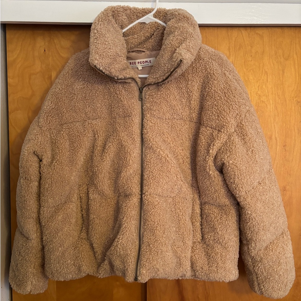 Free People Cream Sherpa Jacket